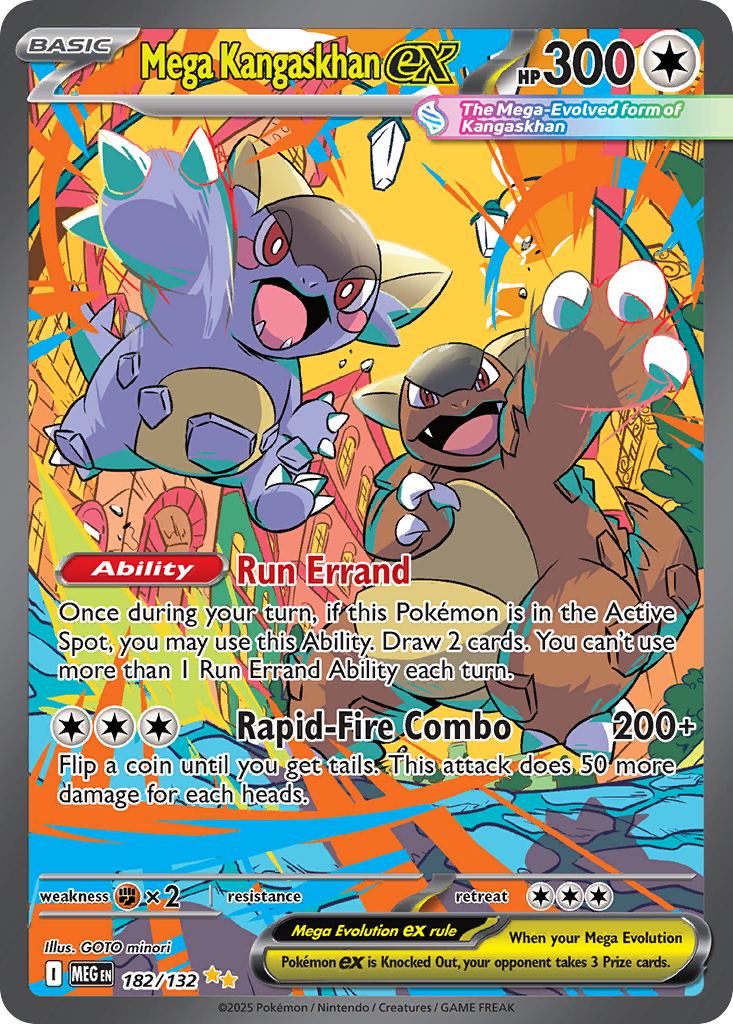Mega Kangaskhan ex 182/132 Special Illustration Rare Mega Evolution Pokemon NM