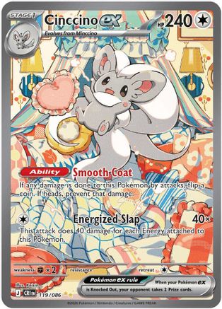 Cinccino ex 119/086 Holo Special Illustration Rare Chaos Rising Pokemon Holo NM