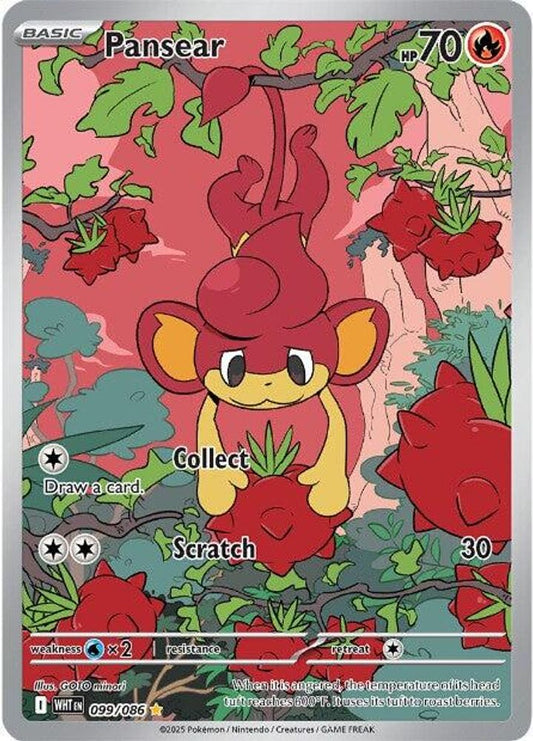 Pansear 099/086 Illustration Rare White Flare Pokemon Holo Near Mint