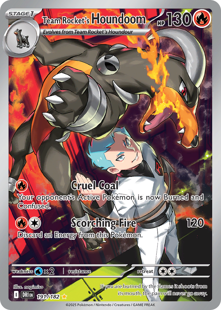 Team Rocket's Houndoom 191/182 Illustration Rare Destined Rivals Pokemon NM