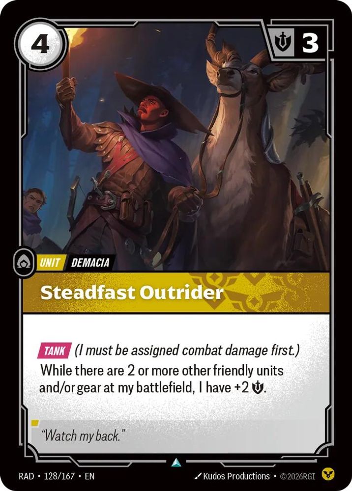 Steadfast Outrider 128/167 Uncommon Radiance Riftbound Near Mint