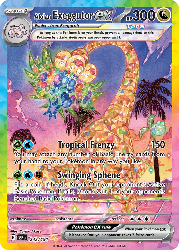 Alolan Exeggutor ex 242/191 Special Illustration Rare Surging Sparks Pokemon NM