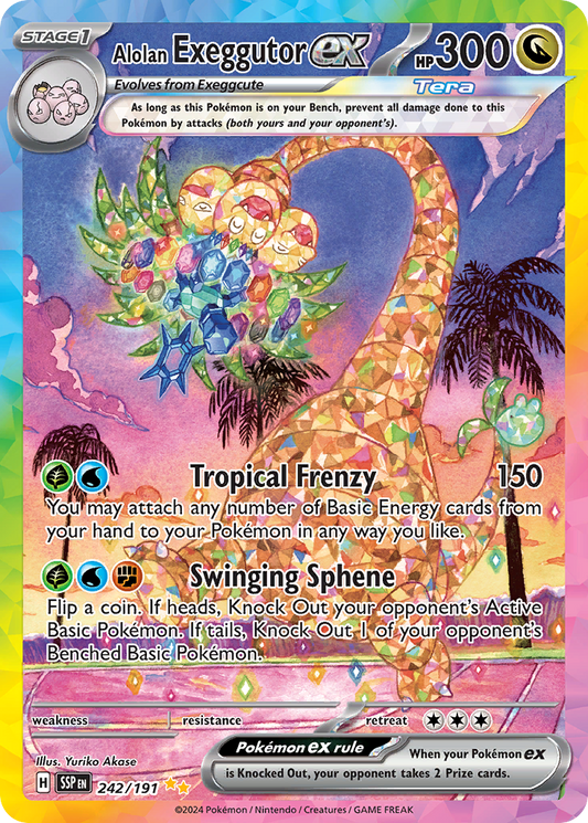 Alolan Exeggutor ex 242/191 Special Illustration Rare Surging Sparks Pokemon NM