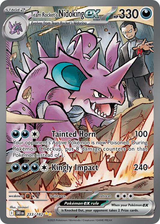 Team Rocket's Nidoking ex 233/182 Destined Rivals Pokemon Holo NM