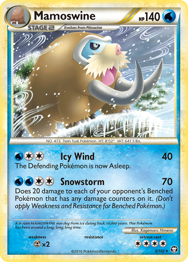 Mamoswine 5/102 Holo Rare HGSS Triumphant Pokemon Lightly Played