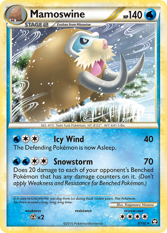 Mamoswine 5/102 Holo Rare HGSS Triumphant Pokemon Lightly Played