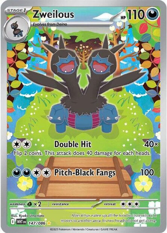 Zweilous 147/086 Holo Illustration Rare White Flare Pokemon Near Mint