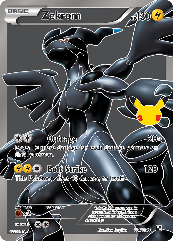 Zekrom 114/114 Classic Collection Celebrations: Classic Collection Pokemon NM