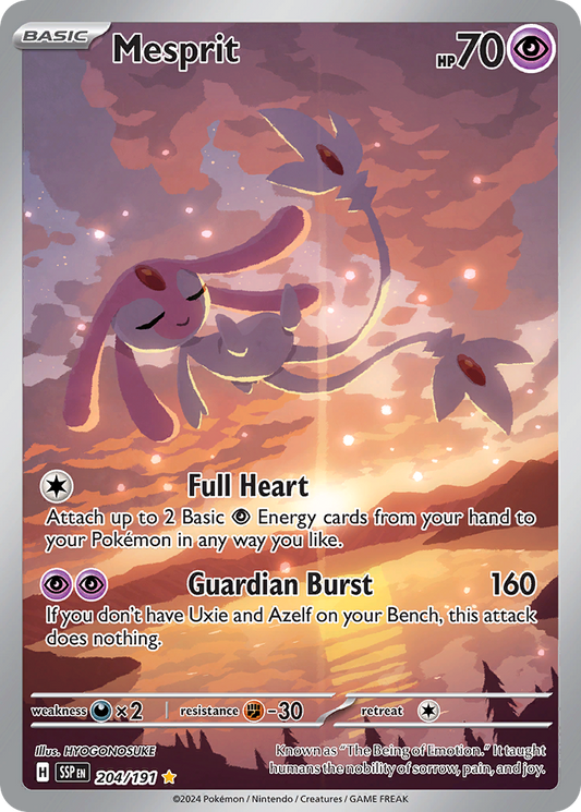 Mesprit 204/191 Illustration Rare Surging Sparks Pokemon Near Mint