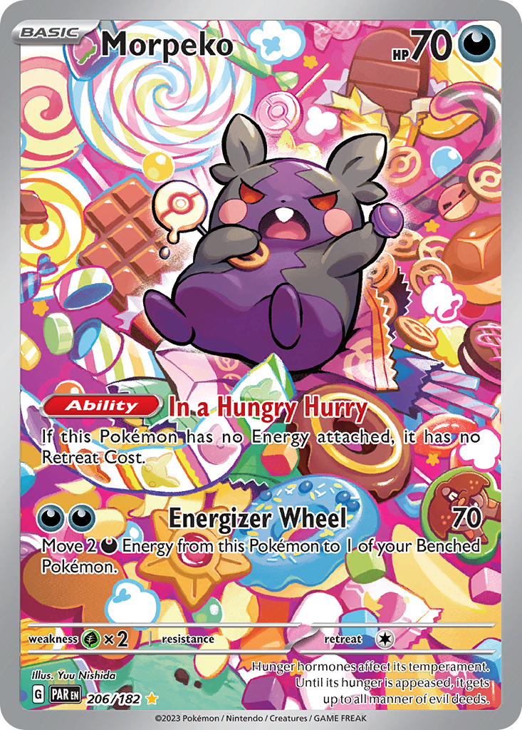 Morpeko 206/182 Illustration Rare Paradox Rift Pokemon Near Mint