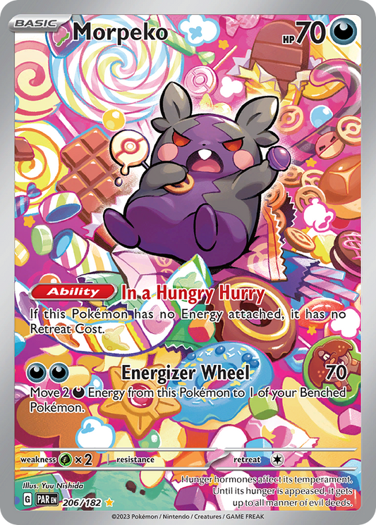 Morpeko 206/182 Illustration Rare Paradox Rift Pokemon Near Mint