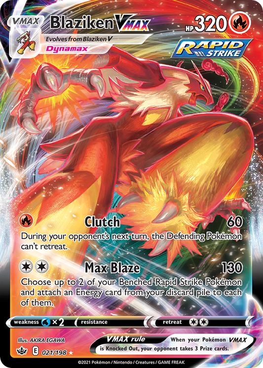 Blaziken VMAX 021/198 Holo VMAX Rare Chilling Reign Pokemon Near Mint