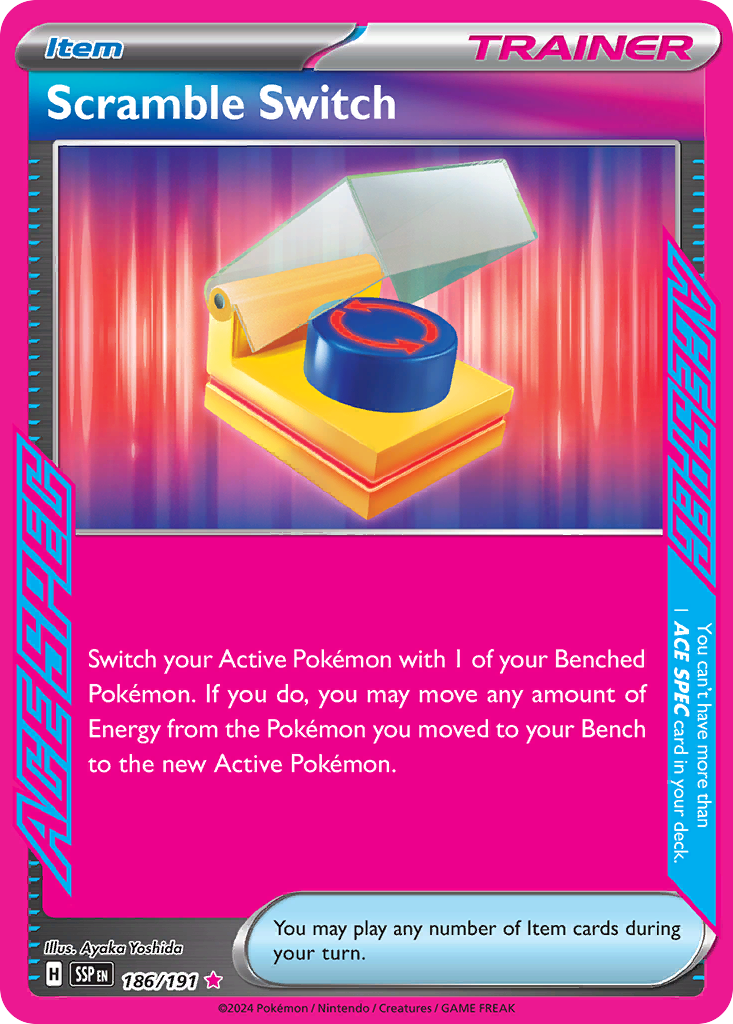 Scramble Switch 186/191 ACE SPEC Rare Surging Sparks Pokemon Near Mint