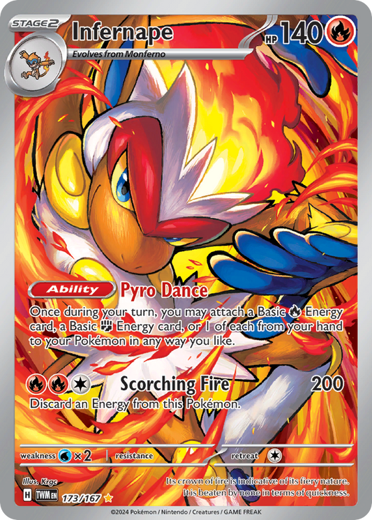 Infernape 173/167 Illustration Rare Twilight Masquerade Pokemon Near Mint