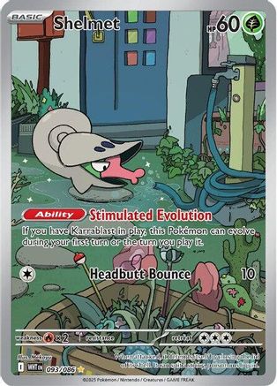 Shelmet 093/086 Illustration Rare White Flare Pokemon Holo Near Mint