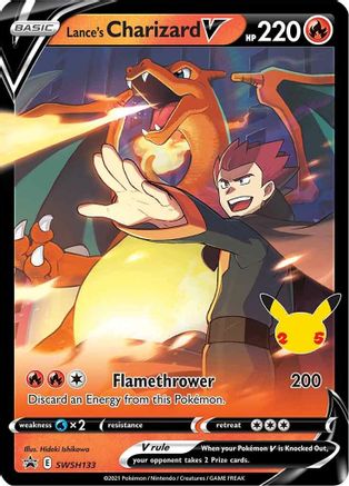 Lance's Charizard V SWSH133 Holo Promo Sword & Shield Promo Pokemon Near Mint
