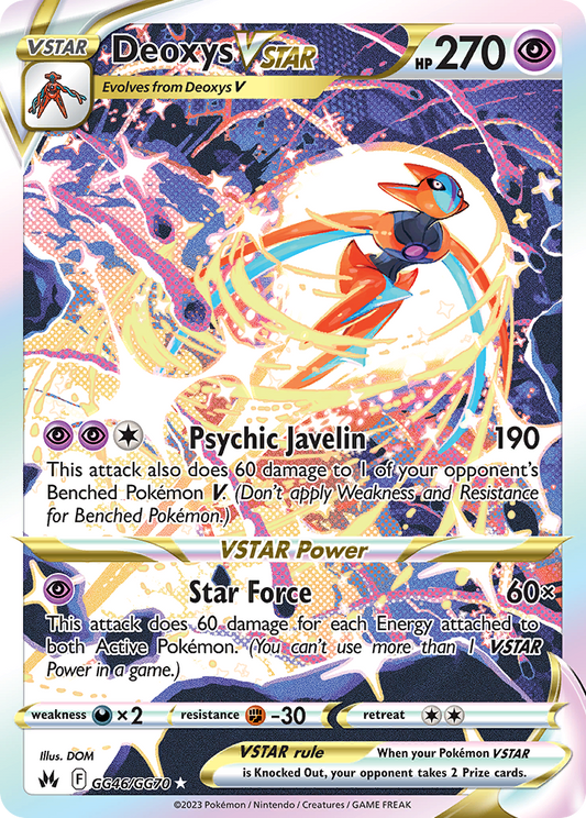 Deoxys VSTAR GG46/GG70 Holo VSTAR Rare Crown Zenith Galarian Gallery Pokemon NM