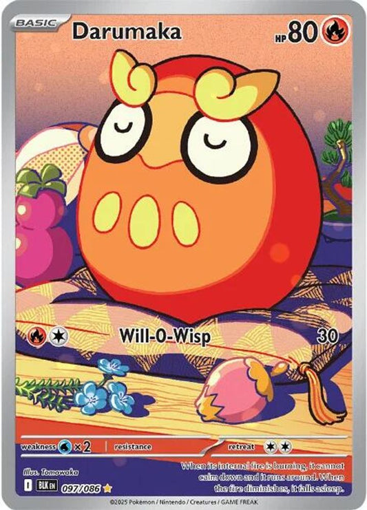 Darumaka 097/086 Holo Illustration Rare Black Bolt Pokemon Near Mint