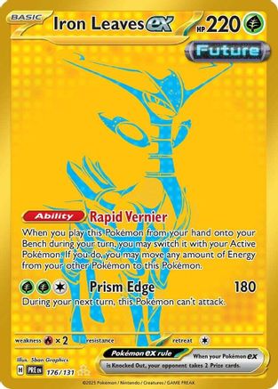 Iron Leaves ex 176/131 Holo Hyper Rare Prismatic Evolutions Pokemon Near Mint