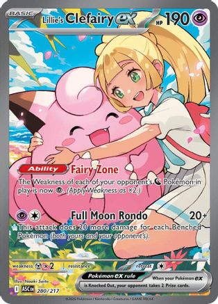Lillie's Clefairy ex 280/217 Ascended Heroes Pokemon Holo NM