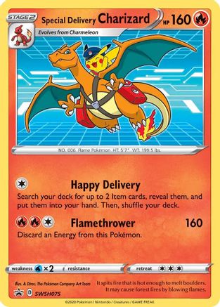 Special Delivery Charizard SWSH075 Holo Promo Sword & Shield Promo Pokemon NM