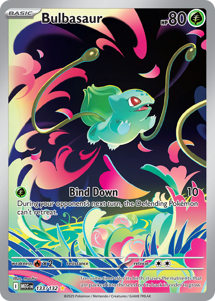 Bulbasaur 133/132 Illustration Rare Mega Evolution Pokemon Near Mint