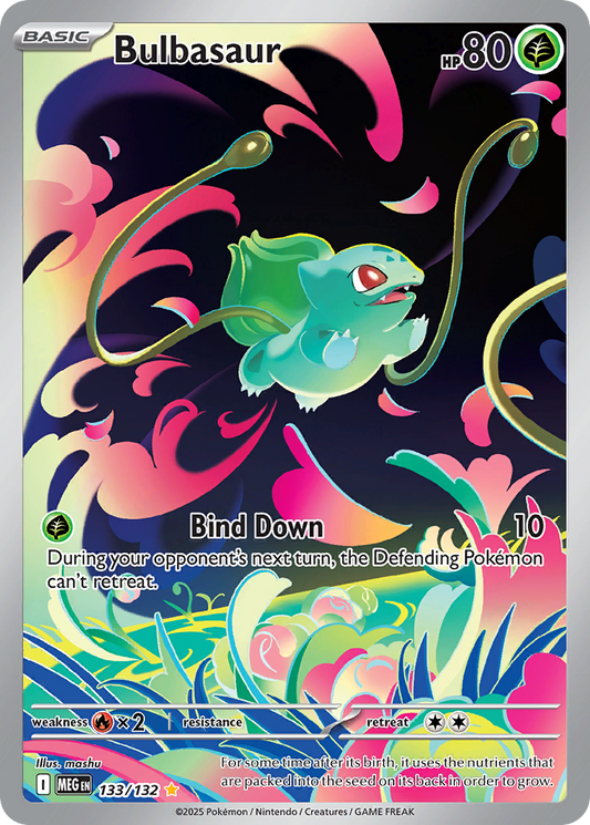 Bulbasaur 133/132 Illustration Rare Mega Evolution Pokemon Near Mint
