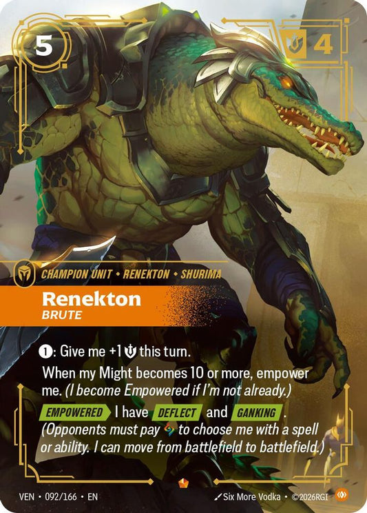 Renekton, Brute 092/166 Epic Vendetta Riftbound Foil Near Mint