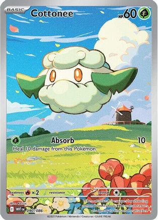 Cottonee 090/086 Illustration Rare White Flare Pokemon Holo Near Mint