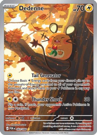 Dedenne 093/088 Holo Illustration Rare Perfect Order Pokemon Near Mint