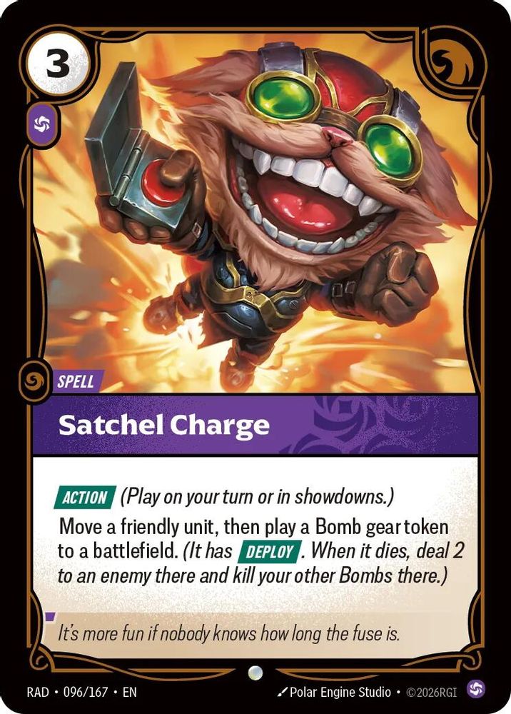 Satchel Charge 096/167 Common Radiance Riftbound Near Mint