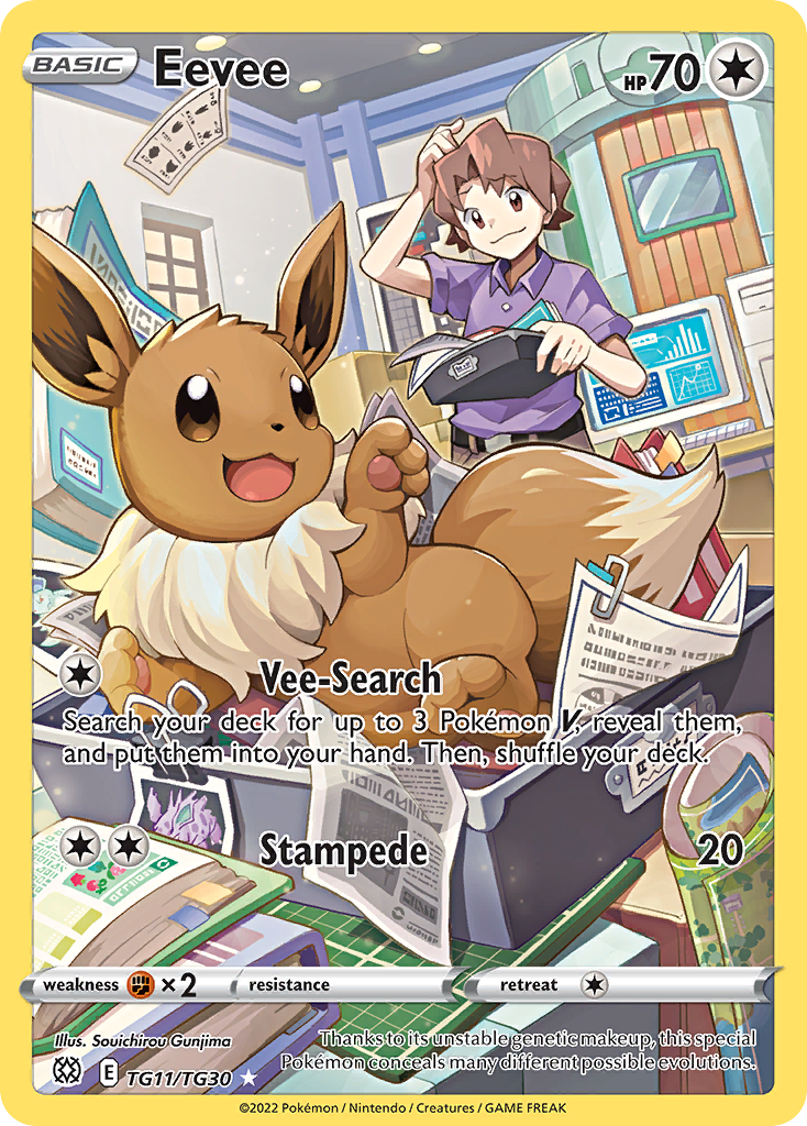 Eevee TG11/TG30 Holo Brilliant Stars Trainer Gallery Pokemon NM