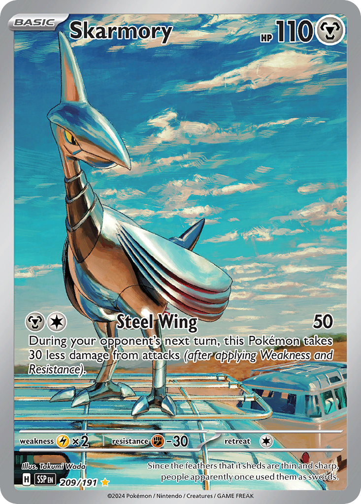 Skarmory 209/191 Illustration Rare Surging Sparks Pokemon Holo Near Mint