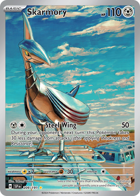 Skarmory 209/191 Illustration Rare Surging Sparks Pokemon Holo Near Mint