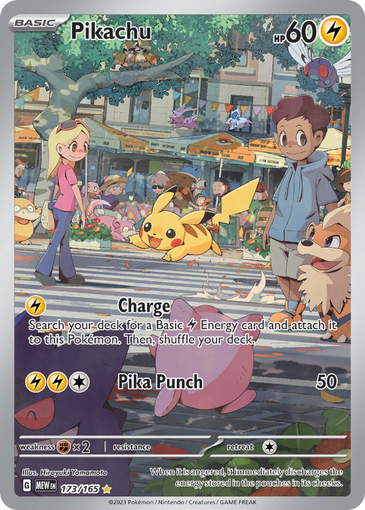Pikachu 173/165 Illustration Rare 151 Pokemon Holo Near Mint