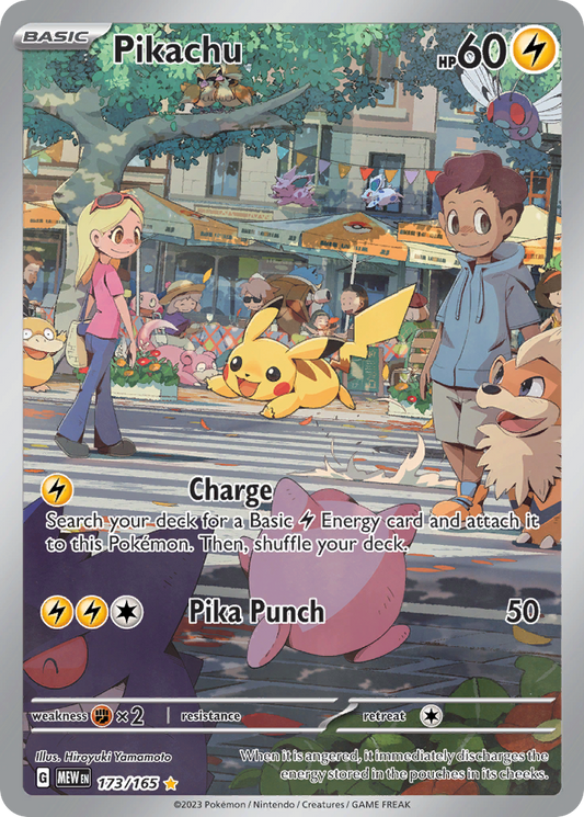 Pikachu 173/165 Illustration Rare 151 Pokemon Holo Near Mint