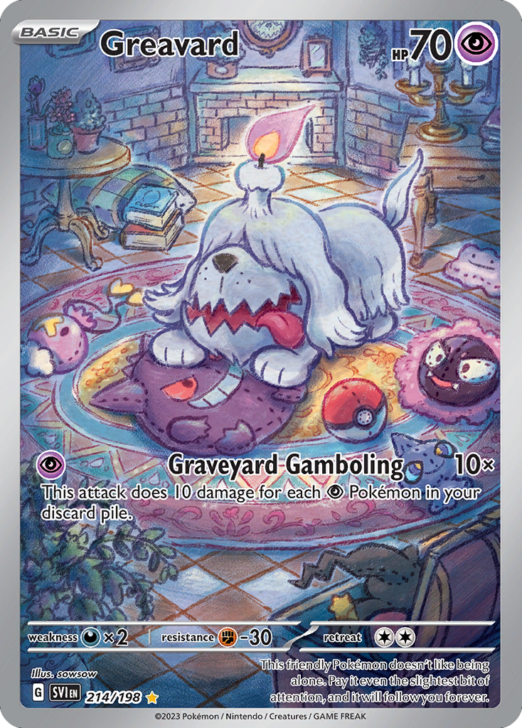 Greavard 214/198 Illustration Rare Scarlet & Violet Pokemon Near Mint