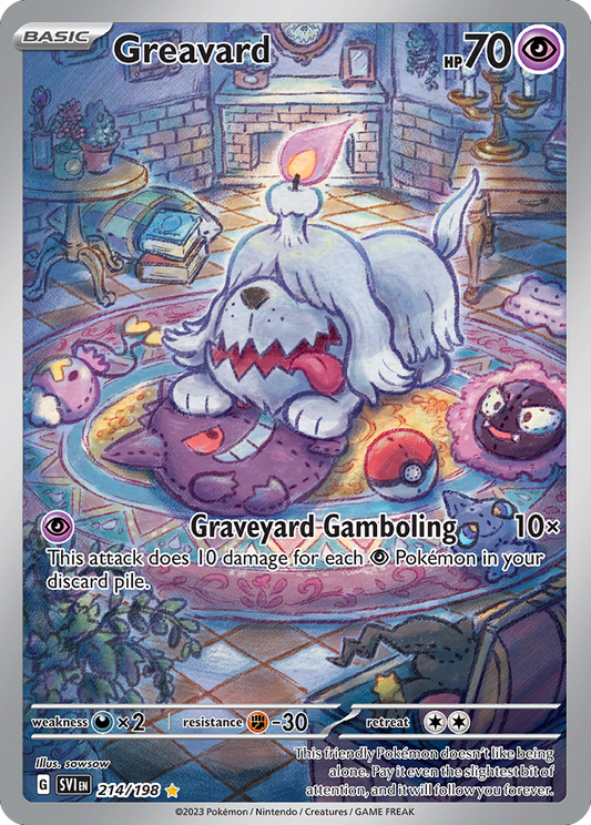 Greavard 214/198 Illustration Rare Scarlet & Violet Pokemon Near Mint