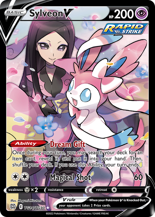 Sylveon V TG14/TG30 Holo V Rare Brilliant Stars Trainer Gallery Pokemon NM