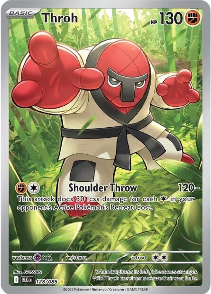 Throh 128/086 Holo Illustration Rare Black Bolt Pokemon Near Mint