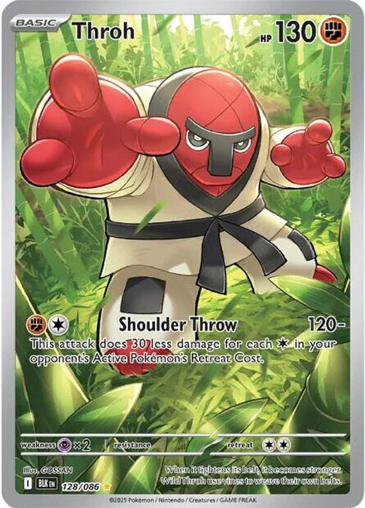 Throh 128/086 Holo Illustration Rare Black Bolt Pokemon Near Mint