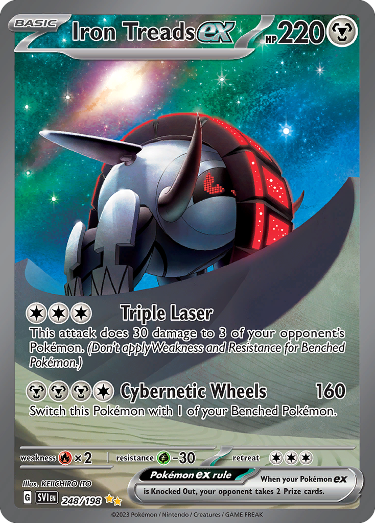 Iron Treads ex 248/198 Special Illustration Rare Scarlet & Violet Pokemon NM