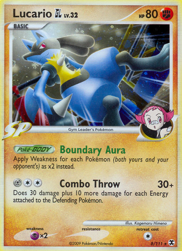 Lucario GL 8/111 Holo Rare Rising Rivals Pokemon Lightly Played