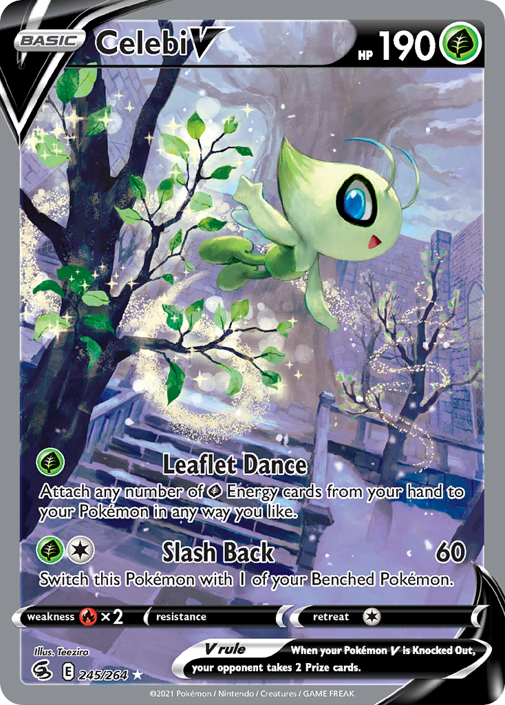 Celebi V 245/264 Ultra Rare Fusion Strike Pokemon Holo Near Mint