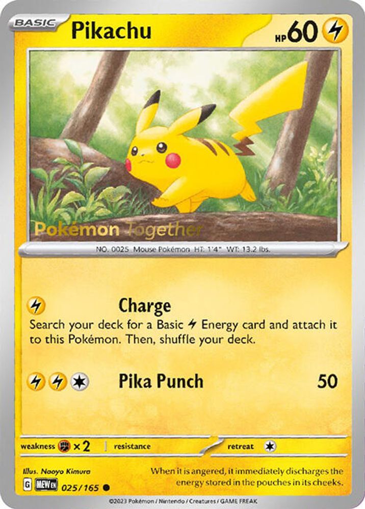 Pikachu (Pokemon Together) 025/165 Miscellaneous Cards & Products Pokemon NM