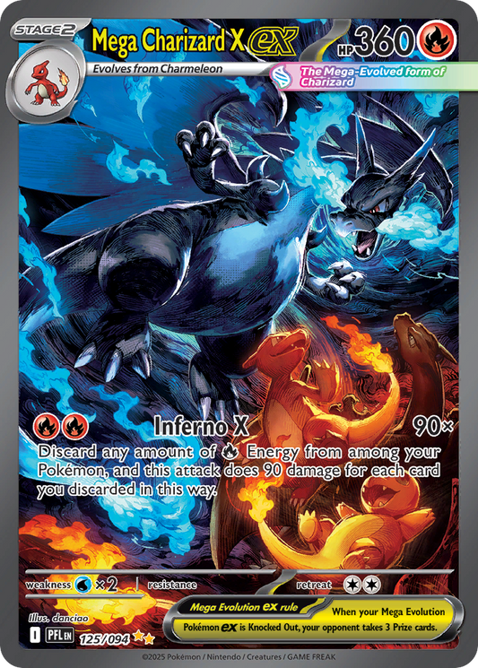 Mega Charizard X ex 125/094 Phantasmal Flames Pokemon Holo NM