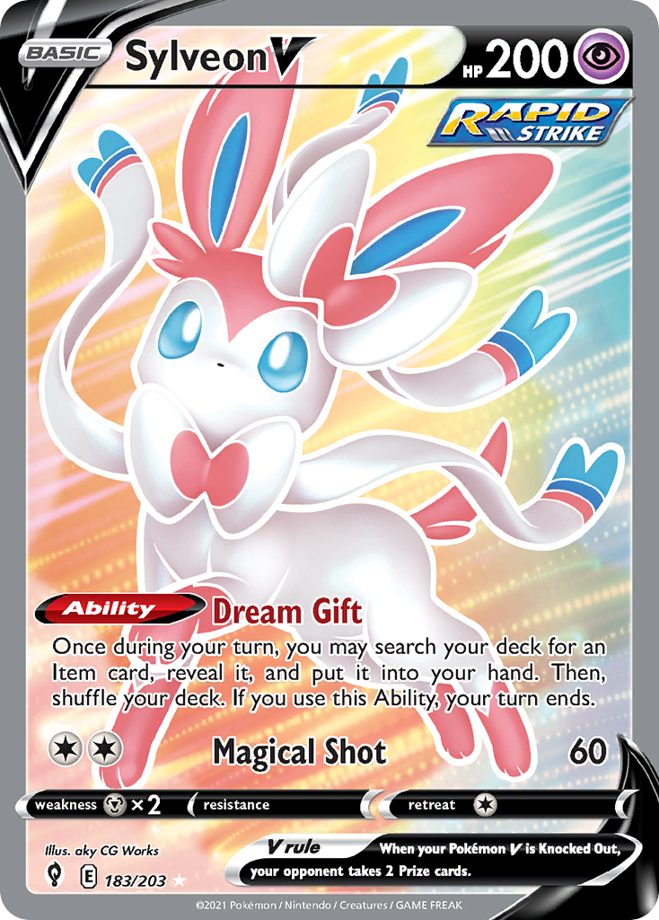 Sylveon V 183/203 Ultra Rare Evolving Skies Pokemon Holo Near Mint