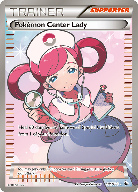 Pokemon Center Lady 105/106 Ultra Rare Flashfire Pokemon Holo Near Mint