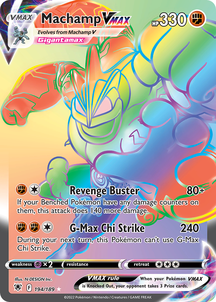 Machamp VMAX 194/189 Rainbow Rare Astral Radiance Pokemon Near Mint