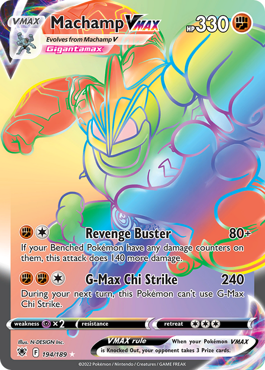 Machamp VMAX 194/189 Rainbow Rare Astral Radiance Pokemon Near Mint